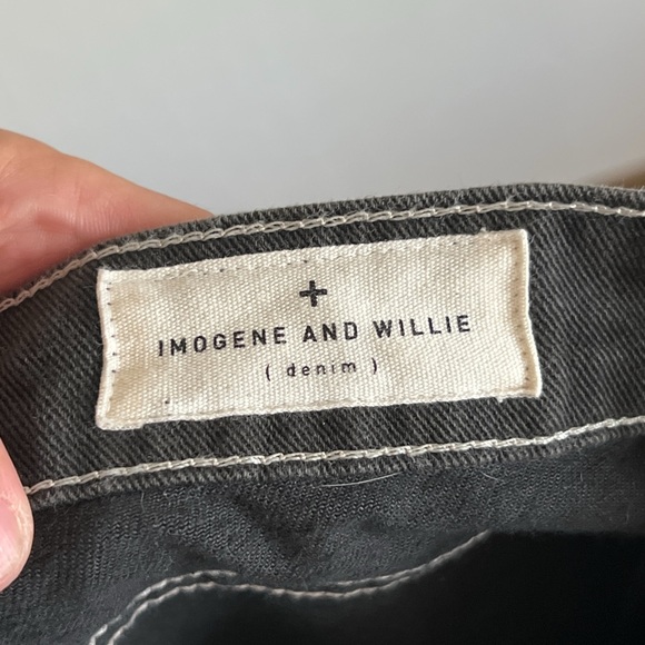 Imogene + Willie Molly Powell Wide Leg Jeans 31 Japanese Denim Black Slouchy - Picture 11 of 13